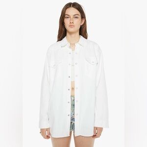 NWOT Mother The Exes And Ohs Shirt Button Up White Noise